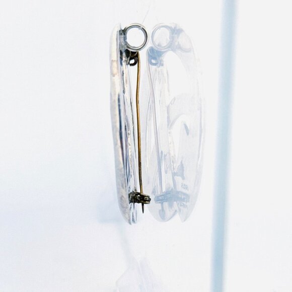 Vintage Estate 925 Sterling Silver Pendant Brooch-Pin, Unique O with X Design - Picture 5 of 10